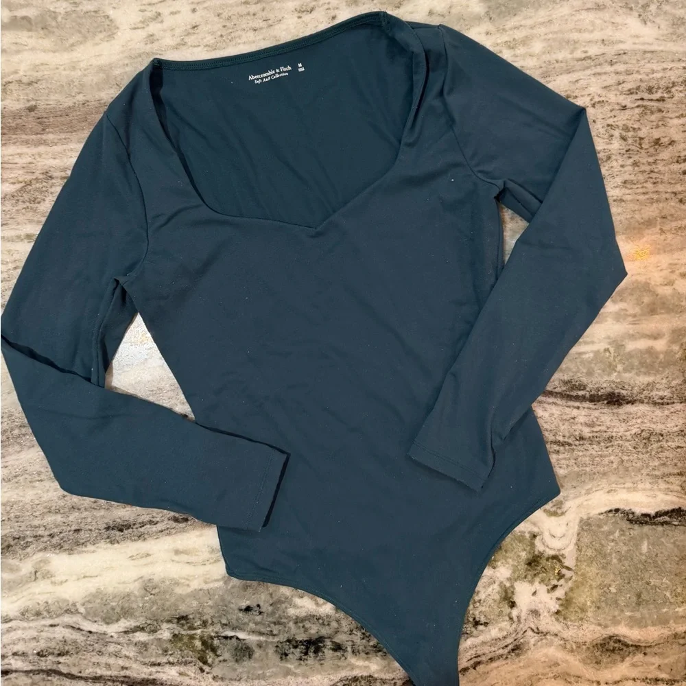 Abercrombie & Fitch Soft AF Collection Blue Long Sleeve Bodysuit Size Medium